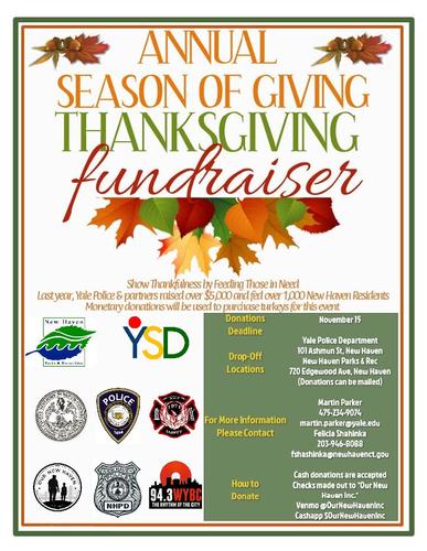 Annual Season of Giving Thanksgiving Fundraiser Flyer